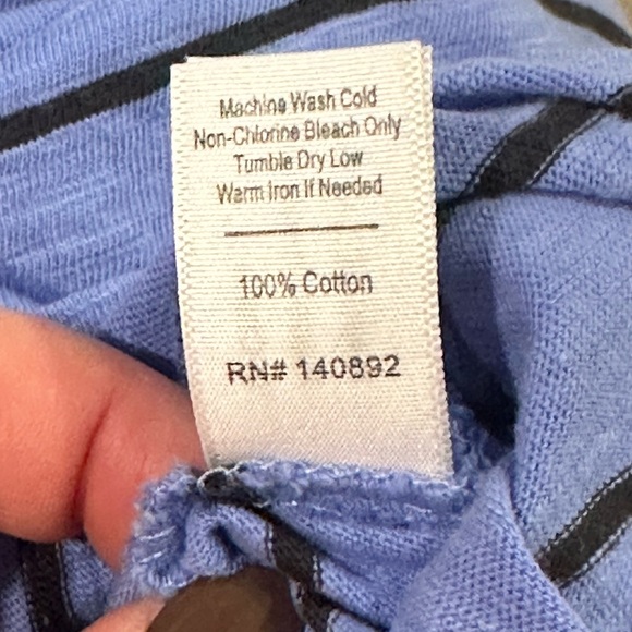 Marine Layer Sadie Vintage Slub blue stripe short sleeve Midi Dress XS - Picture 5 of 7